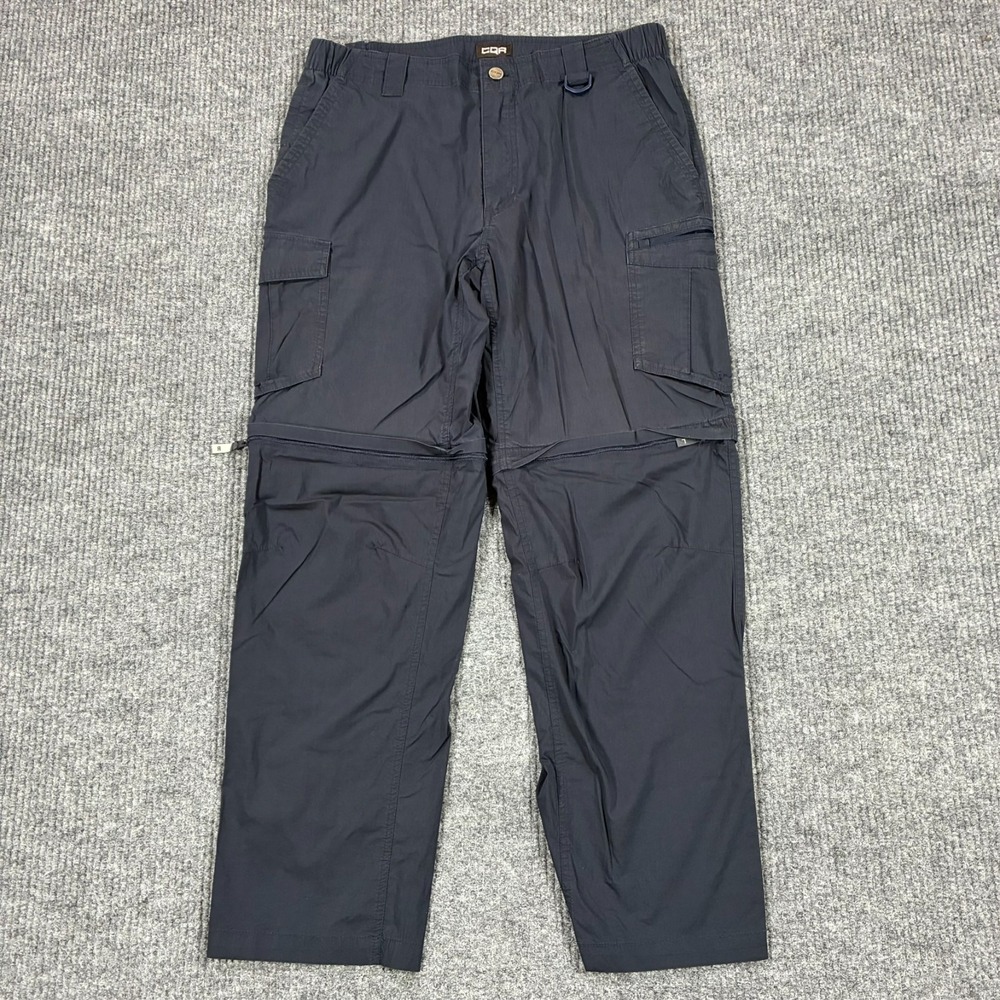 CQR Mens Convertible Zip Off Cargo Pants Size 34x30 Hiking Outdoor Navy Blue